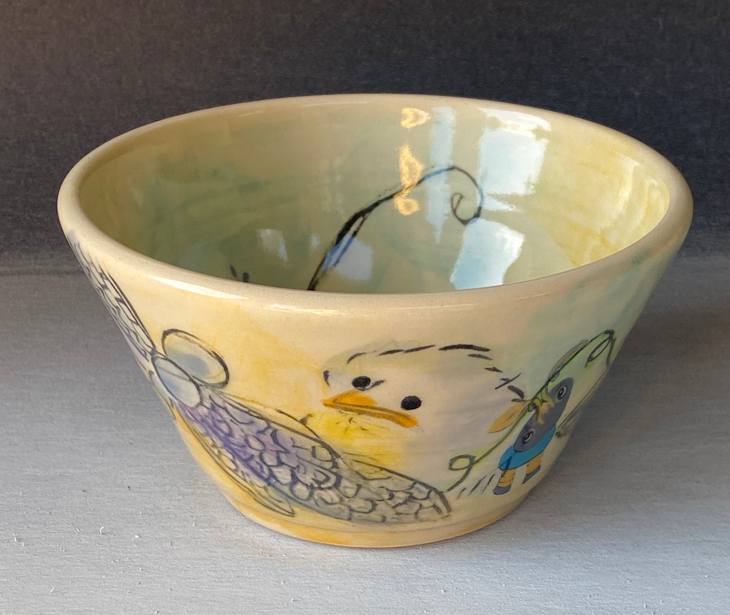 handmade whimsical pottery bowl
